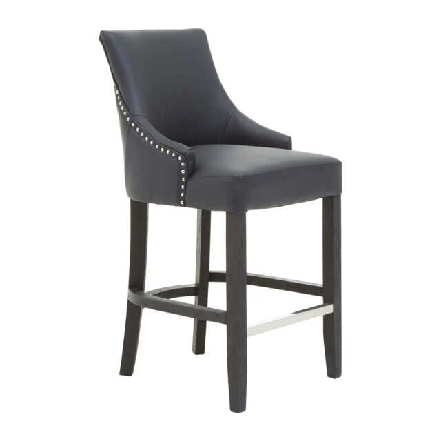 Kensington Townhouse Charcoal Leather Effect Bar Chair - image 1