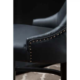 Kensington Townhouse Charcoal Leather Effect Bar Chair - thumbnail 2