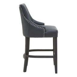 Kensington Townhouse Charcoal Leather Effect Bar Chair - thumbnail 5