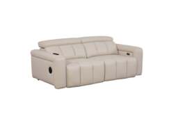 Dallas Cream Lay-Z-Boy Style Leather Power Recliner 3 Seater Sofa - thumbnail 2
