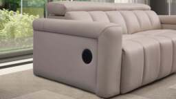 Dallas Cream Lay-Z-Boy Style Leather Power Recliner 3 Seater Sofa - thumbnail 4