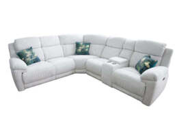 Owen Electric Recliner Sofa Beige Large Corner - thumbnail 2