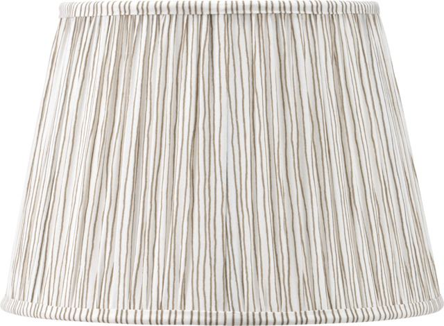 Thiago 40cm Natural Stripe Mushroom Pleat Tapered Lampshade