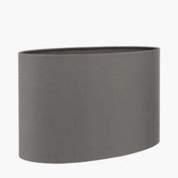 Mia 35cm Steel Grey Oval Cotton Mix Lampshade - thumbnail 3