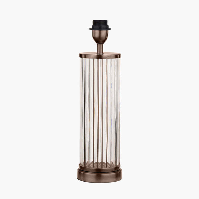 Ciara Clear Glass and Antique Bronze Metal Table Lamp Base - image 1