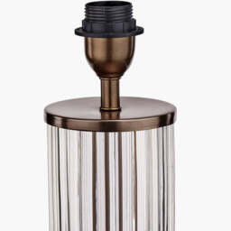 Ciara Clear Glass and Antique Bronze Metal Table Lamp Base - thumbnail 4