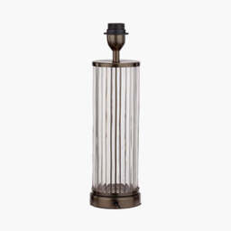 Ciara Clear Glass and Antique Bronze Metal Table Lamp Base - thumbnail 3