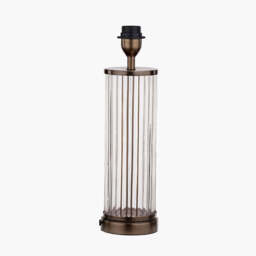 Ciara Clear Glass and Antique Bronze Metal Table Lamp Base - thumbnail 2