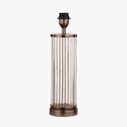 Ciara Clear Glass and Antique Bronze Metal Table Lamp Base - thumbnail 1