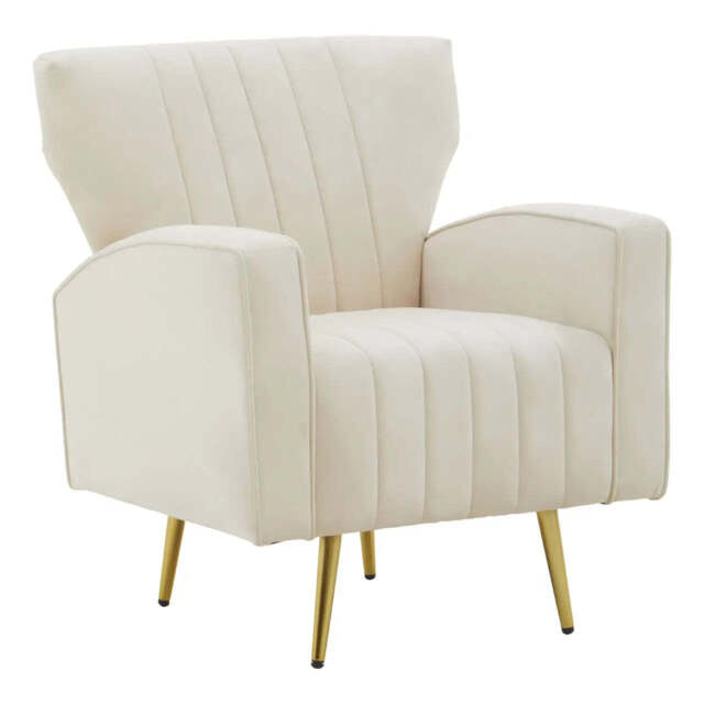 Hayley Natural Velvet Armchair - image 1