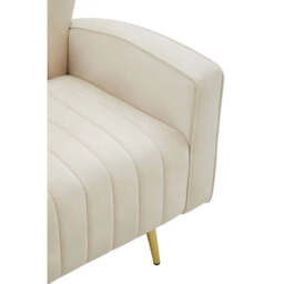 Hayley Natural Velvet Armchair - thumbnail 6
