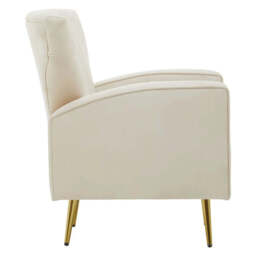 Hayley Natural Velvet Armchair - thumbnail 3
