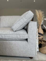 Santorini Sofa Grey Large Corner Sofa with Footstool - thumbnail 6