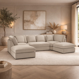 Belgravia Sofa Beige U Shape Corner Morgan - Malvern - Somerford - Calix - Euphoria - Plush Style