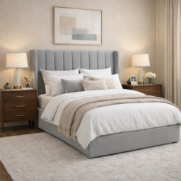 Neptune Grey Faux Wool Double Emerson Multi-Lift Ottoman Bed - thumbnail 1