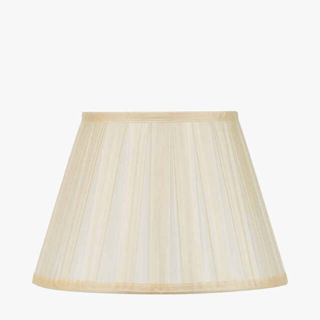 Maya 40cm Almond Silk Box Pleat Tapered Lampshade - image 1