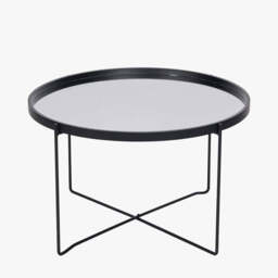 Voss Mirrored Glass and Black Wood Veneer Coffee Table - thumbnail 2