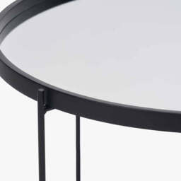 Voss Mirrored Glass and Black Wood Veneer Coffee Table - thumbnail 4