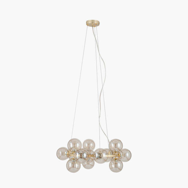 Vecchio Lustre Glass Ball and Gold Metal Pendant - image 1