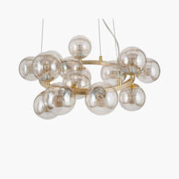 Vecchio Lustre Glass Ball and Gold Metal Pendant - thumbnail 3