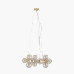 Vecchio Lustre Glass Ball and Gold Metal Pendant - thumbnail 1