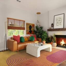 Muse 200x290cm Orange Retro Rug MU13 Rug - thumbnail 1