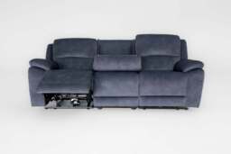 Bellagio Grey Lay-Z-Boy Style Fabric Power Recliner 3 Seater Sofa - Banks - Tampa - Santori - DFS - thumbnail 3