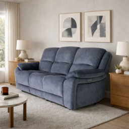 Bellagio Grey Lay-Z-Boy Style Fabric Power Recliner 3 Seater Sofa - Banks - Tampa - Santori - DFS