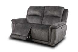 Majestic Grey Lay-Z-Boy Style Fabric Power Recliner 2 Seater Sofa - thumbnail 4