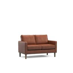 Model 46 - 2 Seater Sofa Faux Leather Tan - thumbnail 2