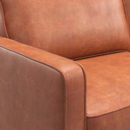 Model 46 - 2 Seater Sofa Faux Leather Tan - thumbnail 4