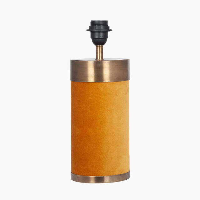 Dempsey Mustard Velvet and Antique Gold Metal Table Lamp Base - image 1