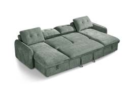 Moscow Universal U Shape Sofabed With Ottoman Storage Green Morgan - Malvern - Somerford - Calix - Euphoria - Plush Style - thumbnail 4