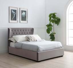 Athena Grey Velvet Super King Kensington Ottoman Bed Velvet - thumbnail 2