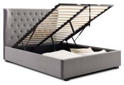 Athena Grey Velvet Super King Kensington Ottoman Bed Velvet - thumbnail 4
