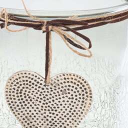 Smoked Midnight Crackled Heart Large Candle Holder - thumbnail 2