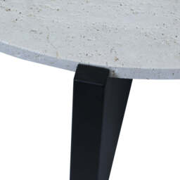 Winton Travertine Top Coffee Table With Black Acacia Wood Frame - thumbnail 2