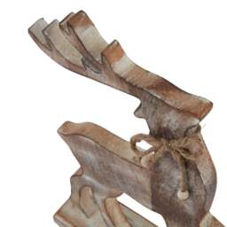 White Wash Collection Wooden Reindeer Decoration - thumbnail 2