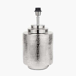 Zuri Shiny Silver Metal Pot Table Lamp Base - thumbnail 2