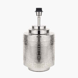 Zuri Shiny Silver Metal Pot Table Lamp Base - thumbnail 1