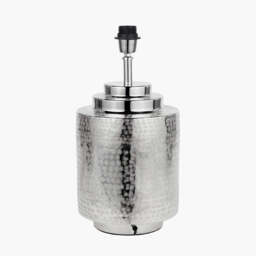 Zuri Shiny Silver Metal Pot Table Lamp Base - thumbnail 3