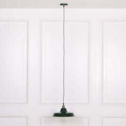 Factory Style British Green Enamel Painted 36cm Pendant Light - thumbnail 2