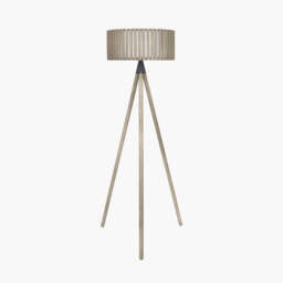 Rabanne Slatted Antique Wood Tripod Floor Lamp - thumbnail 1