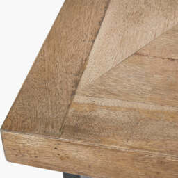 Pahoja Oak Finish Mango Wood and Black Metal Console Table - thumbnail 2
