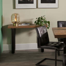 Pahoja Oak Finish Mango Wood and Black Metal Console Table - thumbnail 4