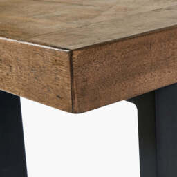 Pahoja Oak Finish Mango Wood and Black Metal Console Table - thumbnail 3
