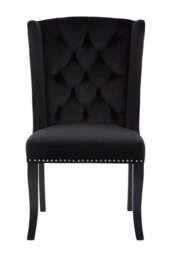 Kensington Townhouse Black Velvet Dining Chair with Dark Legs - thumbnail 5