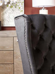 Kensington Townhouse Black Velvet Dining Chair with Dark Legs - thumbnail 2