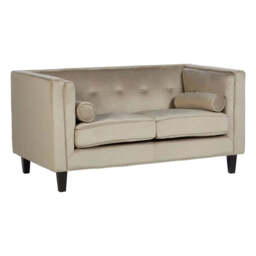 Felisa Two Seater Mink Velvet Sofa - thumbnail 2