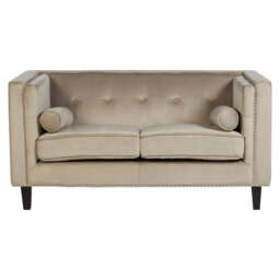 Felisa Two Seater Mink Velvet Sofa - thumbnail 5
